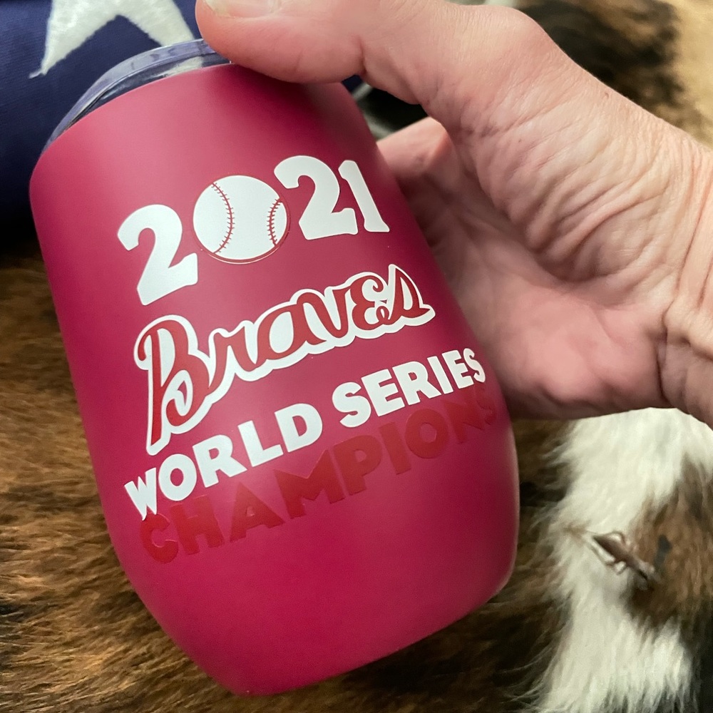 New ⚾️ Braves World Series champions 2021 hot pink 12 oz thermo Tumblr tumbler